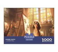 Puzzle 1000 Pieces Adulte Le Chien Heureux - Fusionne l'amour des Animaux Et Le Style du Puzzle Chien Et Puzzle Stitch 1000 Pieces 52x38cm/1000pcs