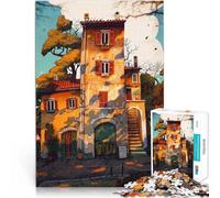 Puzzle 1000 pièces Adulte Les Anciens lampadaires de Rome Fabriqué en Carton pour Les 14 Ans et Plus Coupe de précision Cadeau pour Les Anniversaires。Taille：38x52cm/14.96x20.47pouce