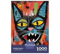 Puzzle 1000 Pièces Adulte, Modern Surreal Cat, Soirée en Famille, Cadeau pour Amateurs De Puzzle, Découpe Précise, 38x26cm/1000pcs