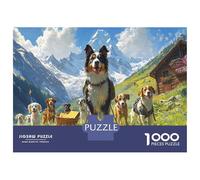 Puzzle 1000 Pieces Adulte, Ode Aux Animaux Et Au Chien Fidèle - Intègre des Éléments De Puzzle Chien Et Puzzle Stitch 1000 Pieces 52x38cm/1000pcs