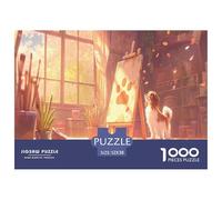 Puzzle 1000 Pieces Adulte, Ode Aux Animaux Et Au Chien Fidèle - Intègre des Éléments De Puzzle Chien Et Puzzle Stitch 1000 Pieces 52x38cm/1000pcs