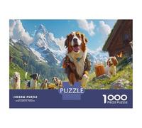 Puzzle 1000 Pieces Adulte - Thème Animaux Et Chien Comique, Puzzle Stitch 1000 Pieces À Assembler, Œuvre d'art À Exposer Après Montage 70x50cm/1000pcs