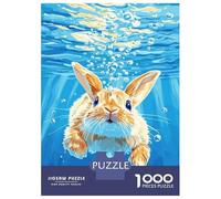 Puzzle 1000 Pièces Adulte, Underwater Rabbit Illustration, Réduction du Stress, Activité Familiale De Noël, Carton Épais Premium, 52x38cm/1000pcs