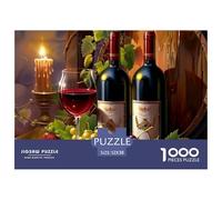 Puzzle 1000 pièces Adulte Vin & Raisins 52x38cm - Difficile extrême, décoration Murale Cadeau, Nature Morte vin Fruits