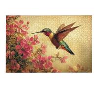 Puzzle 1000 Pièces Adultes, 75x50cm Puzzle Colibri pour Adulte, Puzzles Bois avec Boite, Jeu de Puzzles Classiques Fleur pour Toute la Famille, pour Décoration Murale Maison, Idee Cadeau Femme, -8409