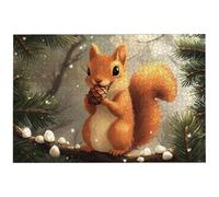 Puzzle 1000 Pièces Adultes, 75x50cm Puzzle Écureuil pour Adulte, Puzzles Bois avec Boite, Jeu de Puzzles Classiques Mignon pour Toute la Famille, pour Décoration Maison, Idee Cadeau Femme, -6831