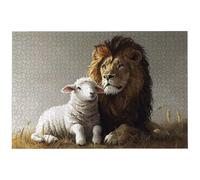 Puzzle 1000 Pièces Adultes, 75x50cm Puzzle Lion pour Adulte, Puzzles Bois avec Boite, Jeu de Puzzles Classiques Mouton pour Toute la Famille, pour Décoration Murale Maison, Idee Cadeau Femme, -8635
