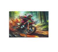 Puzzle 1000 pièces Adultes Action du Pilote de Motocross Jeu éducatif Classique Puzzles, Jeu d'adresse pour Toute la Famille, Magnifique décoration Puzzle et Cadeaux 26x38cm