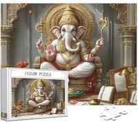 Puzzle 1000 Pièces Adultes, Afrique Puzzle Éléphant Divin Motif Désign, Grand Bois Jigsaw 75x50cm Débutant Fille éducatif Challenge Toy avec Emballage Cadeau for Decoration Chambre Murale, Model340