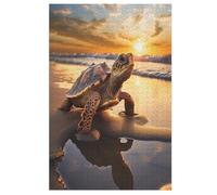 Puzzle 1000 Pièces Adultes, Animal Tortue Puzzles pour Enfants, en Bois Cadeaux, Jeu Familial Amusant （78×53cm）