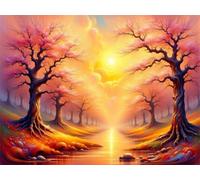 Puzzle 1000 pièces Adultes, Arbre de rivière Puzzle Classiques 1000 pièces, 75x50cm Puzzles Impossible Difficile avec Poster, Magnifique Décoration Puzzle et Cadeaux Relaxant
