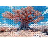 Puzzle 1000 Pieces Adultes Arbre, Puzzle 1000 Pièces Bois DIY Adulte Planter, Puzzle Classiques Compact Box pour Tableau Decoration Murale Cadeau Femme 75x50cm RXPT-9245