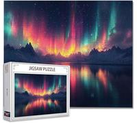 Puzzle 1000 Pieces Adultes Aurores boréales Puzzle Bois Classiques Impossible éDucatif Jigsaw Exerce MéMoire et L'Intuition avec Affiche Incluse BoîTe Compacte Peut Cadeau pour Domicile DéCorer Z-4