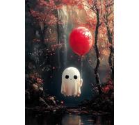 Puzzle 1000 Pieces Adultes Ballon Fantôme Mignon 75x50 cm, Examinez Les pièces, Découvrez Les Indices et Résolvez l'enquête, Puzzle Adulte 1000 Pièces