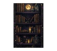 Puzzle 1000 Pieces Adultes Bibliothèque Moon, Défis Amusants Détente Créativité Puzzle Impossible, Puzzles pour Adultes 1000 Pièces 75 x 50 cm