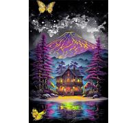 Puzzle 1000 Pièces Adultes, Chalet Montagne, 75x50 cm Jeux Educatifs Favorisant la Concentration Jeu de Création et Logique Cadeau Garcon et Fille, Puzzle 1000 Pieces