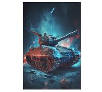 Puzzle 1000 Pièces Adultes, Char d'assaut,pour Enfants,Puzzles en Bois,Décoration De La Maison 78×53cm