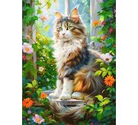 Puzzle 1000 Pieces Adultes Chat du Jardin botanique, Puzzle pour Adulte 1000 Pièces Jeu éducatif défi Jouet Activité Familiale Parfaite, Puzzles de Décoration Familiale