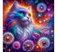 Puzzle 1000 Pièces Adultes Chats pissenlits 65x65cm 1000 pièces Puzzles pour Adultes Jeu éducatif défi Jouet, Puzzle Impossible pour Toute la Famille