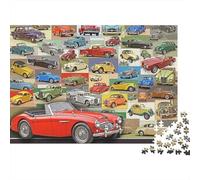 Puzzle 1000 pièces Adultes Collection Voitures Classiques Collage Voitures Voiture Classique Rouge Véhicules Très Difficile Premium Épais Solide Soulagement Stress Décor Familial 70x50cm