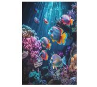 Puzzle 1000 Pièces Adultes, Colorful Poisson,pour Enfants,Puzzles en Bois,Décoration De La Maison （78×53cm）
