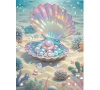 Puzzle 1000 Pièces Adultes, Coquillages Plage Perles, 75x50 cm Jeux Educatifs Favorisant la Concentration Jeu de Création et Logique Cadeau Garcon et Fille, Puzzle 1000 Pieces