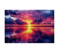 Puzzle 1000 Pièces Adultes Coucher Soleil, Puzzle Océan Pieces, Puzzles Impossible avec Une Boîte d'emballage Exquise, Puzzles en Bois Classiques Jeux Educatifs pour Cadeau Femme Homme, Decor -2162
