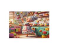 Puzzle 1000 pièces Adultes Cuisine Joyeuse de Grand-mère Jeu éducatif Classique Puzzles, Jeu d'adresse pour Toute la Famille, Magnifique décoration Puzzle et Cadeaux 38x52cm