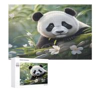 Puzzle 1000 Pièces Adultes, Cute Panda,pour Enfants,Puzzles en Bois,Décoration De La Maison （75×50cm）