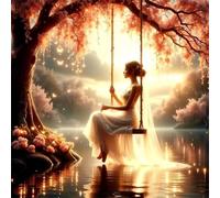 Puzzle 1000 Pièces Adultes Dame de l'étang Brillant 65x65cm 1000 pièces Puzzles pour Adultes Jeu éducatif défi Jouet, Puzzle Impossible pour Toute la Famille