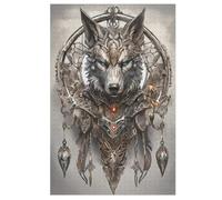 Puzzle 1000 Pièces Adultes, DreamChatcher Wolf Puzzles pour Enfants, en Bois Cadeaux, Jeu Familial Amusant （78×53cm）