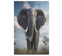 Puzzle 1000 Pièces Adultes, Éléphant Puzzles pour Enfants, en Bois Cadeaux, Jeu Familial Amusant （78×53cm）