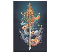 Puzzle 1000 Pièces Adultes, Épée Ancienne Puzzles pour Enfants, en Bois Cadeaux, Jeu Familial Amusant 78×53cm