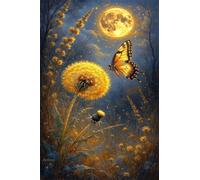 Puzzle 1000 Pieces Adultes Fleur Papillon Lune 75x50 cm, Examinez Les pièces, Découvrez Les Indices et Résolvez l'enquête, Puzzle Adulte 1000 Pièces