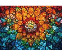 Puzzle 1000 Pieces Adultes Fleurs Vitrail 75 x 50 cm Puzzle Adulte Jeu éducatif défi Jouet Puzzle Impossible 1000 Pièces Puzzles