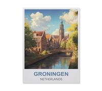 Puzzle 1000 Pièces Adultes,Groningen Pays-Bas,Jouets Cadeaux Éducatifs pour Les Vacances pour La Famille Et Les Amis(38x26cm)-ER71