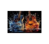 Puzzle 1000 Pieces Adultes Guitare Puzzle 1000 Pieces Bois Instruments de musique, Puzzles Classiques pour Toute la Famille Réunie, Puzzles Adulte pour Printemps Decoration Murale 50 x 75CM LZPT-00441
