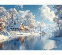 Puzzle 1000 Pièces Adultes Hiver Puzzles Classiques forêt, n-82