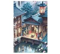 Puzzle 1000 Pièces Adultes, Japon Style,pour Enfants,Puzzles en Bois,Décoration De La Maison （78×53cm）