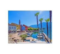 Puzzle 1000 Pièces Adultes，Lac Majeur，Puzzle en Papier DIY Jeu De Famille,Jeu De Team Building,Cadeau pour Les Amants Ou Les Amis（50x70cm）-F36