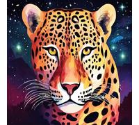 Puzzle 1000 Pièces Adultes Léopard Animal Nuit Étoilée 65x65 cm Puzzle pour Adultes, Ludique Défi Éducatif Jouets, Détente Jeu en Famille, Puzzles 1000 Pieces, Home Decor