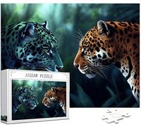 Puzzle 1000 Pièces Adultes, Léopard Puzzle Animal Motif Désign, Grand Bois Jigsaw 75x50cm Débutant Fille éducatif Challenge Toy Emballage Cadeau for Decoration Chambre Murale, Cadeau Femme, Model451