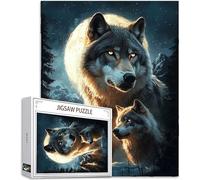 Puzzle 1000 Pièces Adultes, Loup Puzzle Image Motif Désign, Grand Bois Jigsaw 75x50cm Débutant Fille éducatif Challenge Toy avec Emballage Cadeau for Decoration Chambre Murale, Cadeau Femme, Model949