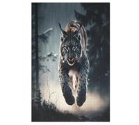 Puzzle 1000 Pièces Adultes, Lynx,pour Enfants,Puzzles en Bois,Décoration De La Maison （78×53cm）