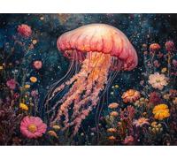 Puzzle 1000 Pièces Adultes Méduse Puzzles Classiques Les Plantes, n-752 | Puzzle en Bois 75x50cm, Puzzles Familial, Détente et Divertissement, Cadeau Femme, Tableau Decoration Murale