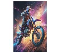 Puzzle 1000 Pièces Adultes, Motocross,pour Enfants,Puzzles en Bois,Décoration De La Maison (78×53cm)