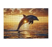 Puzzle 1000 Pièces Adultes, Océan Puzzle Adulte avec Une Boîte d'emballage Exquise, Classique Jeux Educatifs pour Activité Familiale, Grand Puzzles en Bois Dauphin, Cadeau Tableau Decor Murale -2049