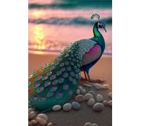 Puzzle 1000 Pièces Adultes Paon Plage Puzzles Classique Divertissement Créatif Jouets de Jeu Stimulants Puzzle 1000 Pieces 75x50 cm