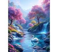 Puzzle 1000 Pieces Adultes Paysage du lac des cygnes, Puzzle pour Adulte 1000 Pièces Jeu éducatif défi Jouet Activité Familiale Parfaite, Puzzles de Décoration Familiale