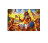 Puzzle 1000 pièces Adultes Pharaon de l'Égypte Antique Jeu éducatif Classique Puzzles, Jeu d'adresse pour Toute la Famille, Magnifique décoration Puzzle et Cadeaux 38x52cm